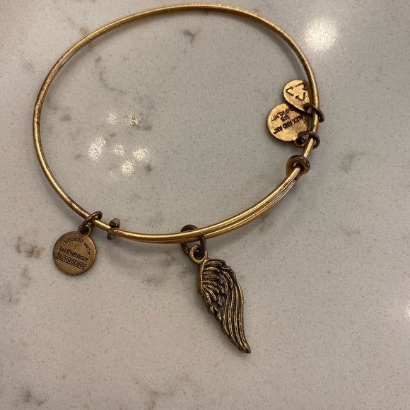 Alex and Ani Jewelry - Alex and Ani Angel Wing Gold Colored Bangle Charm Bracelet